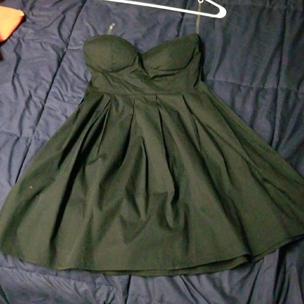 Black strapless dress